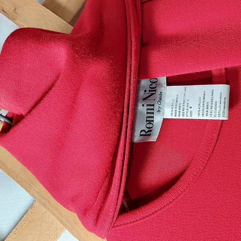 Vintage Ronni Nicole by Ouida Red Dress With Scarf