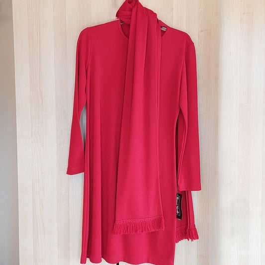 Vintage Ronni Nicole by Ouida Red Dress With Scarf