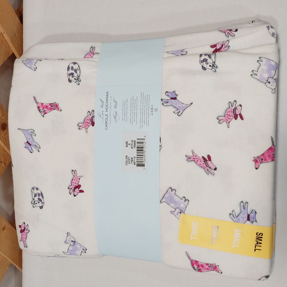 Carole Hochman 3 Piece Cardigan PJ Set with Dog Theme Women's Size Small