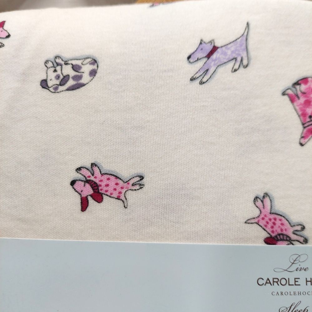 Carole Hochman 3 Piece Cardigan PJ Set with Dog Theme Women's Size Small