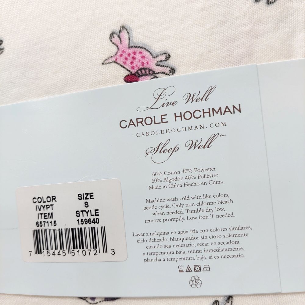 Carole Hochman 3 Piece Cardigan PJ Set with Dog Theme Women's Size Small