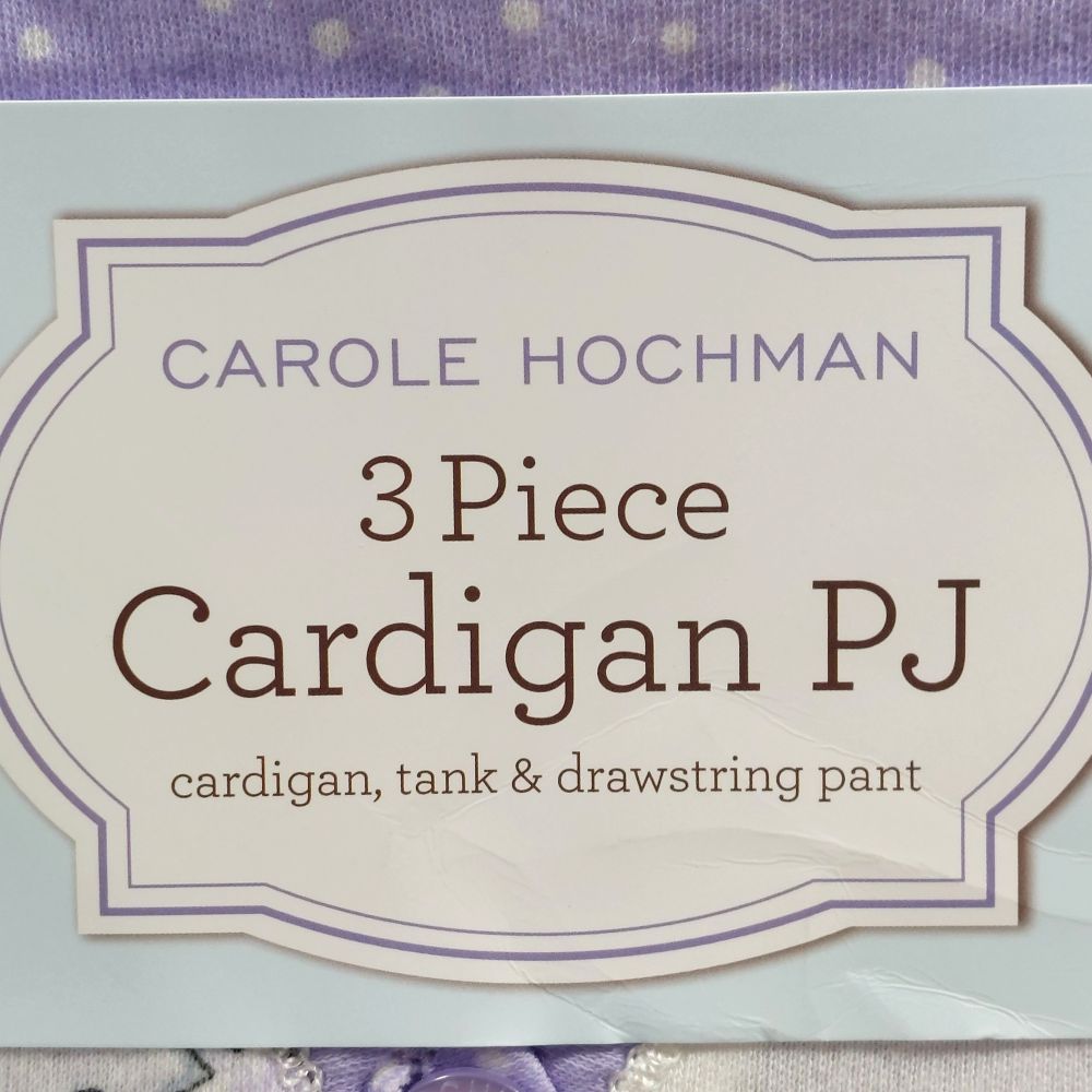 Carole Hochman 3 Piece Cardigan PJ Set with Dog Theme Women's Size Small