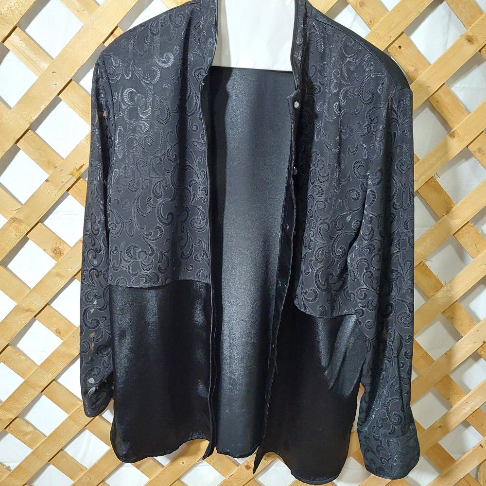 Laura & Jayne Collection Black 2-Layer Blouse Women's Size 8