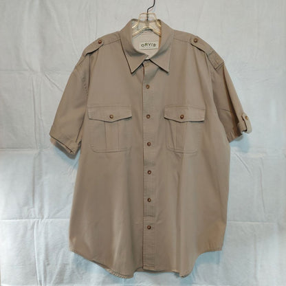 Orvis Short Sleeve Button Up Shirt Beige